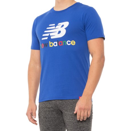 New Balance Essentials Colorful Logo T-Shirt - Short Sleeve (For Men) - TEAM ROYAL (XL )