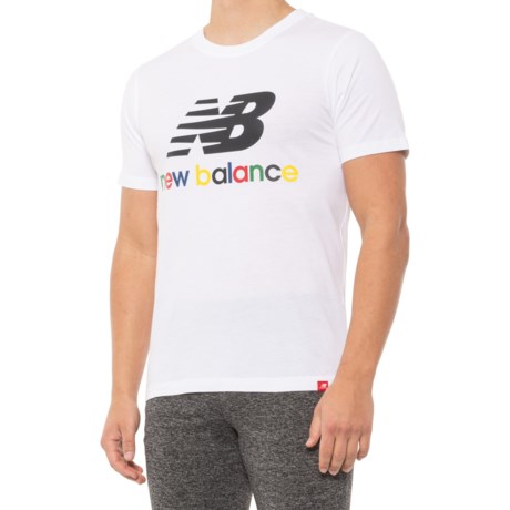 New Balance Essentials Colorful Logo T-Shirt - Short Sleeve (For Men) - WHITE (L )