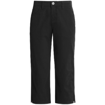 Ethyl Basic Stretch Chino Crop Pants - Tummy Control (For Women) in Black