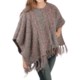 Ethyl Boucle Yarn Fringed Poncho (For Women)