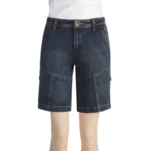 Ethyl Button-Up Denim Shorts (For Women) in Dark Wash - Closeouts