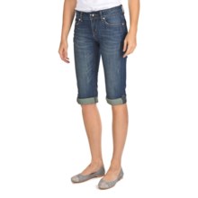 Ethyl Denim Blingy Bermuda Shorts (For Women) in Washed Denim - Closeouts