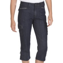 Ethyl Denim Cargo Bling Capris (For Women) in Rain - Closeouts