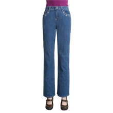 Ethyl Jeans with Rhinetones (For Women) in Denim - Closeouts
