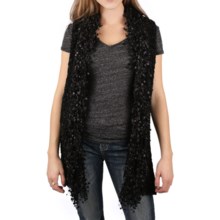Ethyl Tasseled Knit Ribbon Vest (For Women) in Black - Closeouts
