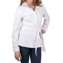 Ethyl Tie-Front Jacket - Stretch Cotton  (For Women) in White - Closeouts