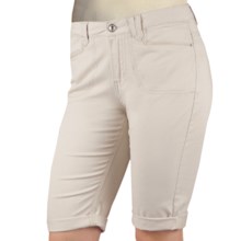 Ethyl Twill Bermuda Shorts - Rolled Cuffs (For Women) in Putty - Closeouts