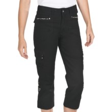 Ethyl Twill Cargo Capris - Bling (For Women) in Black - Closeouts