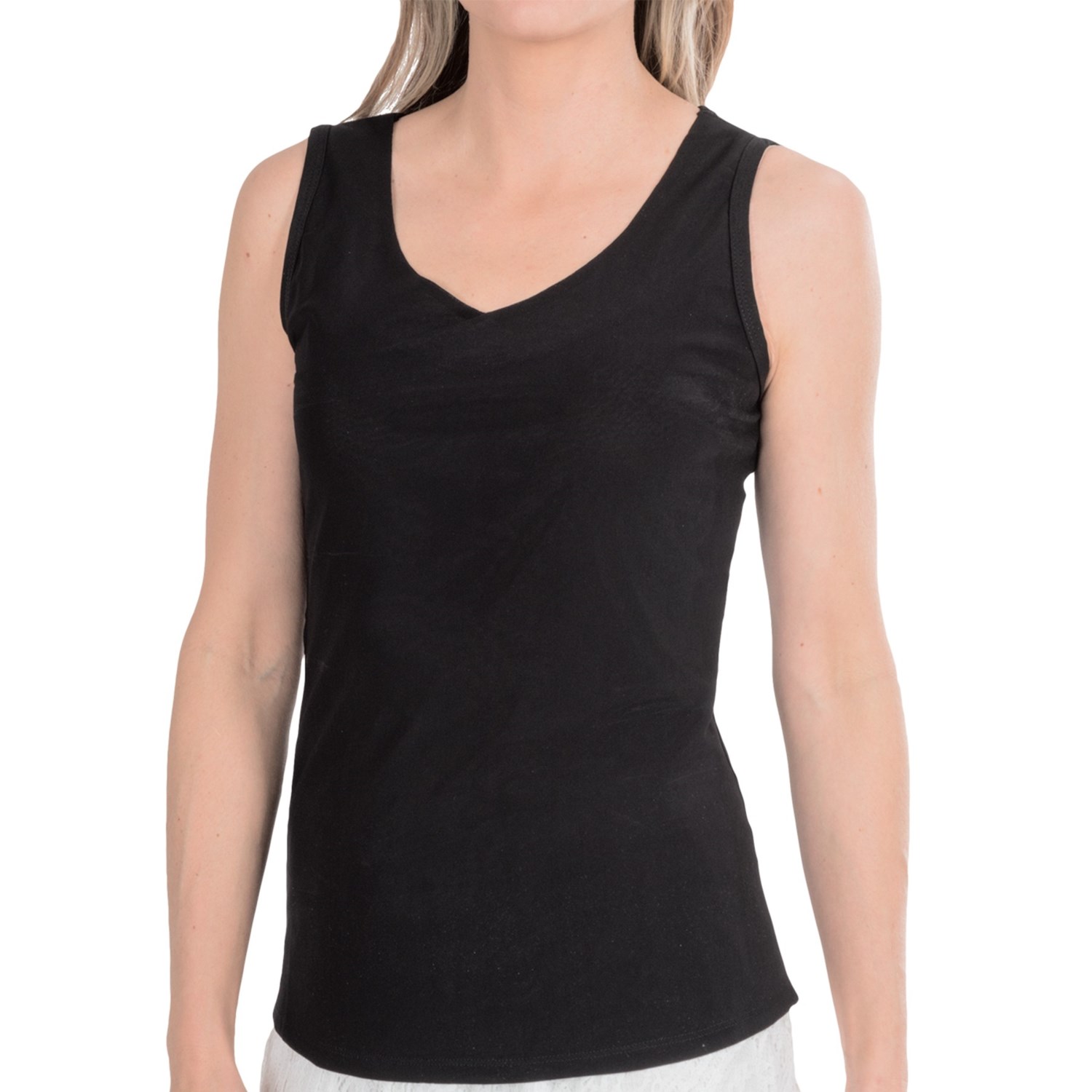 Ethyl VNeck Lined Mesh Tank Top (For Women) Save 68