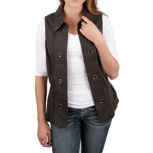 Ethyl Vest with Detail Stitching - Stretch Cotton (For Women) in Espresso - Closeouts