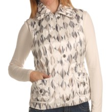 Ethyl Watercolor Vest - Crush Collar (For Women) in White W/Dimond Print - Closeouts