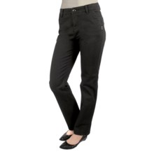 Euro 5- Pocket Twill Pants - Curvier Fit, Straight Leg (For Women) in Black - Closeouts