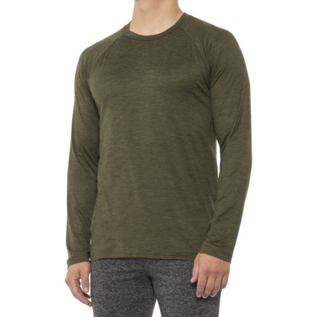 Gaiam Everyday Basic T-Shirt - Long Sleeve (For Men) - OLIVE NIGHT HEATHER (S )