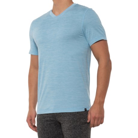 Gaiam Everyday Basic V-Neck  T-Shirt - Short Sleeve (For Men) - AIRY BLUE HEATHER (XL )