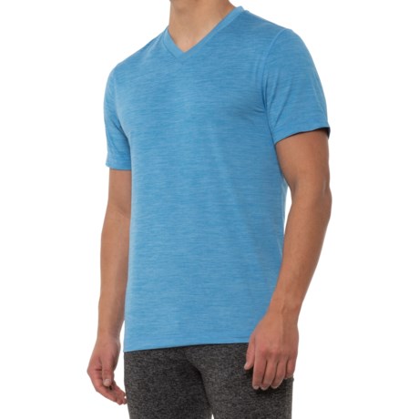 Gaiam Everyday Basic V-Neck  T-Shirt - Short Sleeve (For Men) - AZURE BLUE HEATHER (XL )