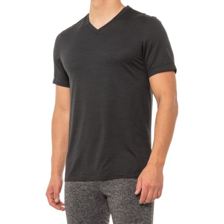 Gaiam Everyday Basic V-Neck  T-Shirt - Short Sleeve (For Men) - BLACK HEATHER (S )