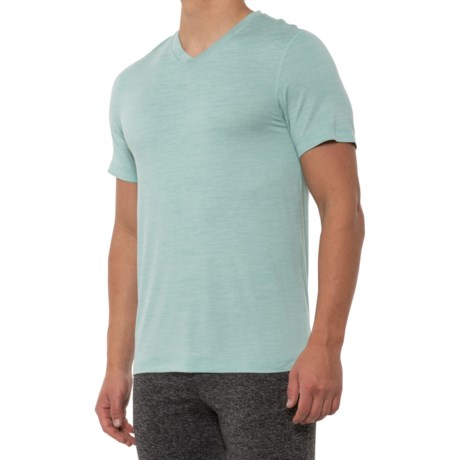 Gaiam Everyday Basic V-Neck  T-Shirt - Short Sleeve (For Men) - PASTEL TURQUOISE HEATHER (S )