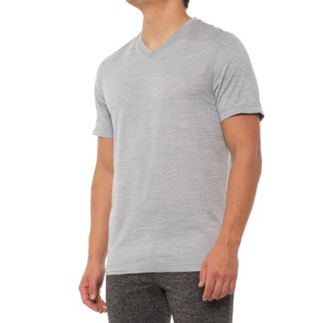 Gaiam Everyday Basic V-Neck  T-Shirt - Short Sleeve (For Men) - PEARL BLUE HEATHER (L )