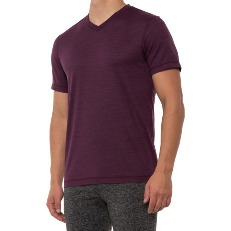 Gaiam Everyday Basic V-Neck  T-Shirt - Short Sleeve (For Men) - POTENT PURPLE HEATHER (M )