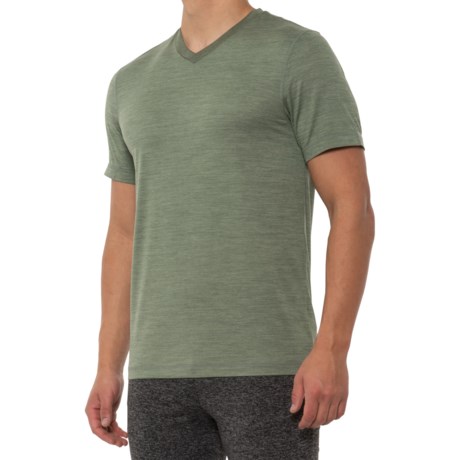Gaiam Everyday Basic V-Neck  T-Shirt - Short Sleeve (For Men) - SEA SPRAY HEATHER (M )