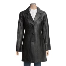 Excelled Leather Walker Coat - Lambskin (For Women) in Black - Closeouts
