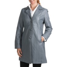 Excelled Leather Walker Coat - Lambskin (For Women) in Grey - Closeouts
