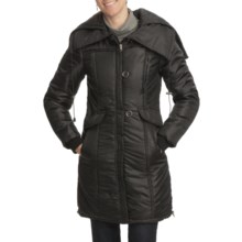 Excelled Smocked Hooded Stadium Jacket - Insulated (For Women) in Black - Closeouts
