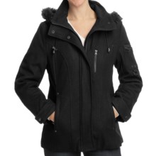 Excelled Wool-Blend Hooded Parka (For Women) in Black - Closeouts