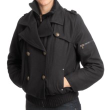 Excelled Wool-Blend Military Jacket (For Women) in Black - Closeouts