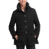 Excelled Wool Coat - Rib-Knit Collar (For Women)