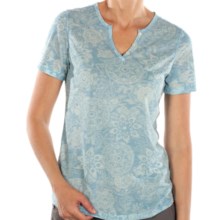 ExOfficio Aza Burnout Shirt - Short Sleeve (For Women) in Azure Heather - Closeouts