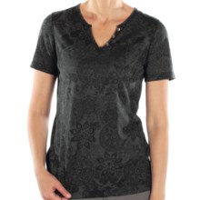 ExOfficio Aza Burnout Shirt - Short Sleeve (For Women) in Black - Closeouts