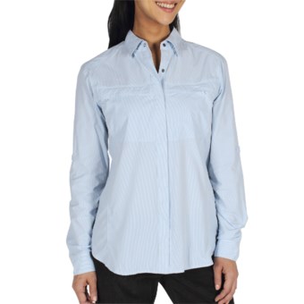 ExOfficio Bugsaway Halo Check Shirt - UPF 30+, Long Sleeve (For Women) in Light Lapis