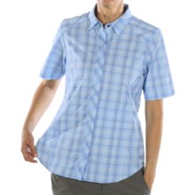 ExOfficio Dryfly Flex Midi Plaid Shirt - Short Sleeve (For Women) in Cobalt - Closeouts