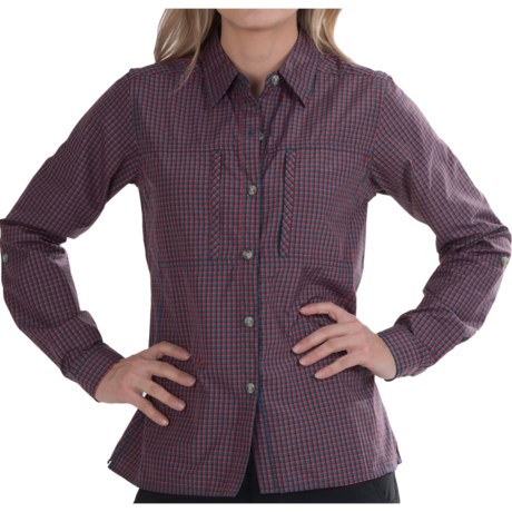 ExOfficio Dryflylite Check Shirt UPF 30 Long Sleeve For Women