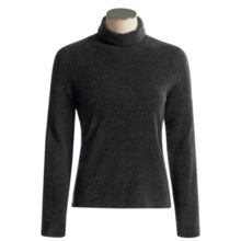 ExOfficio Irresistible Chenille Feather Fleece Turtle Neck Long Sleeve Shirt (For Women) in Black - Closeouts