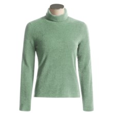 ExOfficio Irresistible Chenille Feather Fleece Turtle Neck Long Sleeve Shirt (For Women) in Seaglass - Closeouts