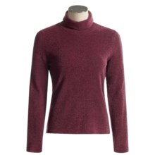 ExOfficio Irresistible Chenille Feather Fleece Turtle Neck Long Sleeve Shirt (For Women) in Wine - Closeouts