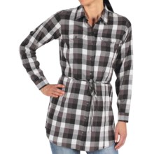 ExOfficio Pocatello Plaid Tunic Shirt - Long Roll-Up Sleeve (For Women) in Black - Closeouts