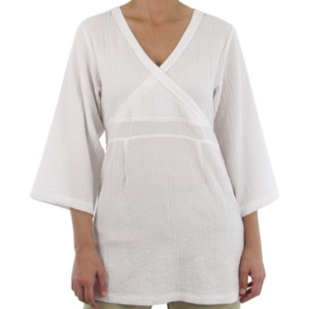 ExOfficio Savvy Dia Shirt - 3/4 Sleeve (For Women) in White