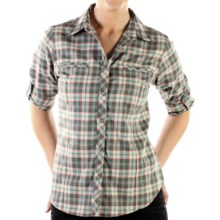ExOfficio Trailing Off Macro Plaid Shirt - Long Sleeve (For Women) in Seaglass - Closeouts