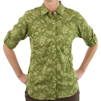 ExOfficio Trifera Flora Shirt - Long Sleeve (For Women) in Light Jade