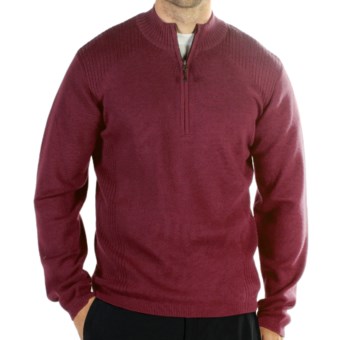 ExOfficio Venture Sweater - Merino Wool, Zip Neck (For Men) in Wine