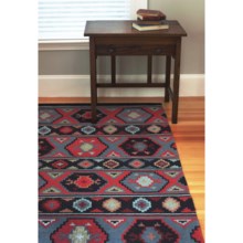 Extra Weave USA Flatweave Dhurrie Area Rug - Wool, 4x6’ in Durango - Closeouts