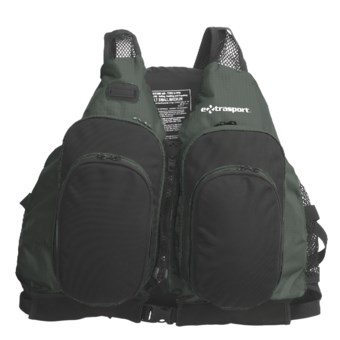 Extrasport Sturgeon PFD Life Jacket - USCG Approved, Type III (For Men and Women) in Olive/Black