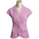Eye Cotton-Rich Twist Shirt - Short Sleeve (For Women)