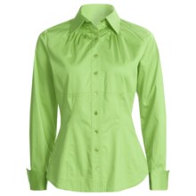 Eye Cotton Sateen Shirt - Corset Detail, Long Sleeve (For Women) in Pistachio - Closeouts