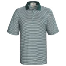 Fairway & Greene Classic Stripe Lisle Polo Shirt - Short Sleeve (For Men) in Bottle - Closeouts