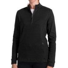Fairway & Greene Luxury Pullover Sweater - Pima Cotton, Zip Neck, Long Sleeve (For Women) in Black - Closeouts