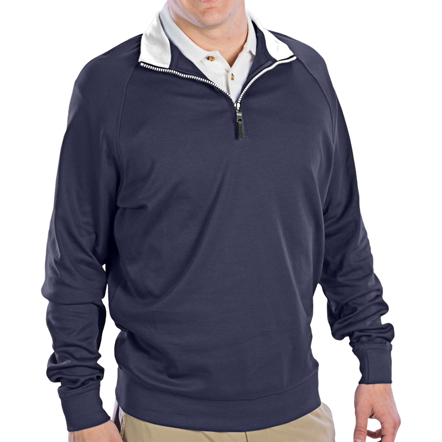 Fairway & Greene Luxury Shirt - Interlock Cotton, Zip Neck, Long Sleeve (For Men) - Save 49%